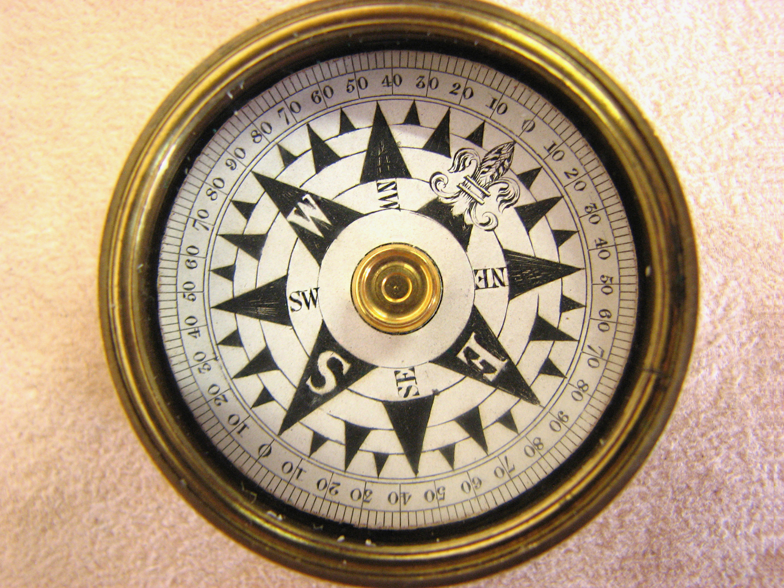 Small Victorian brass cased pocket compass circa 1870